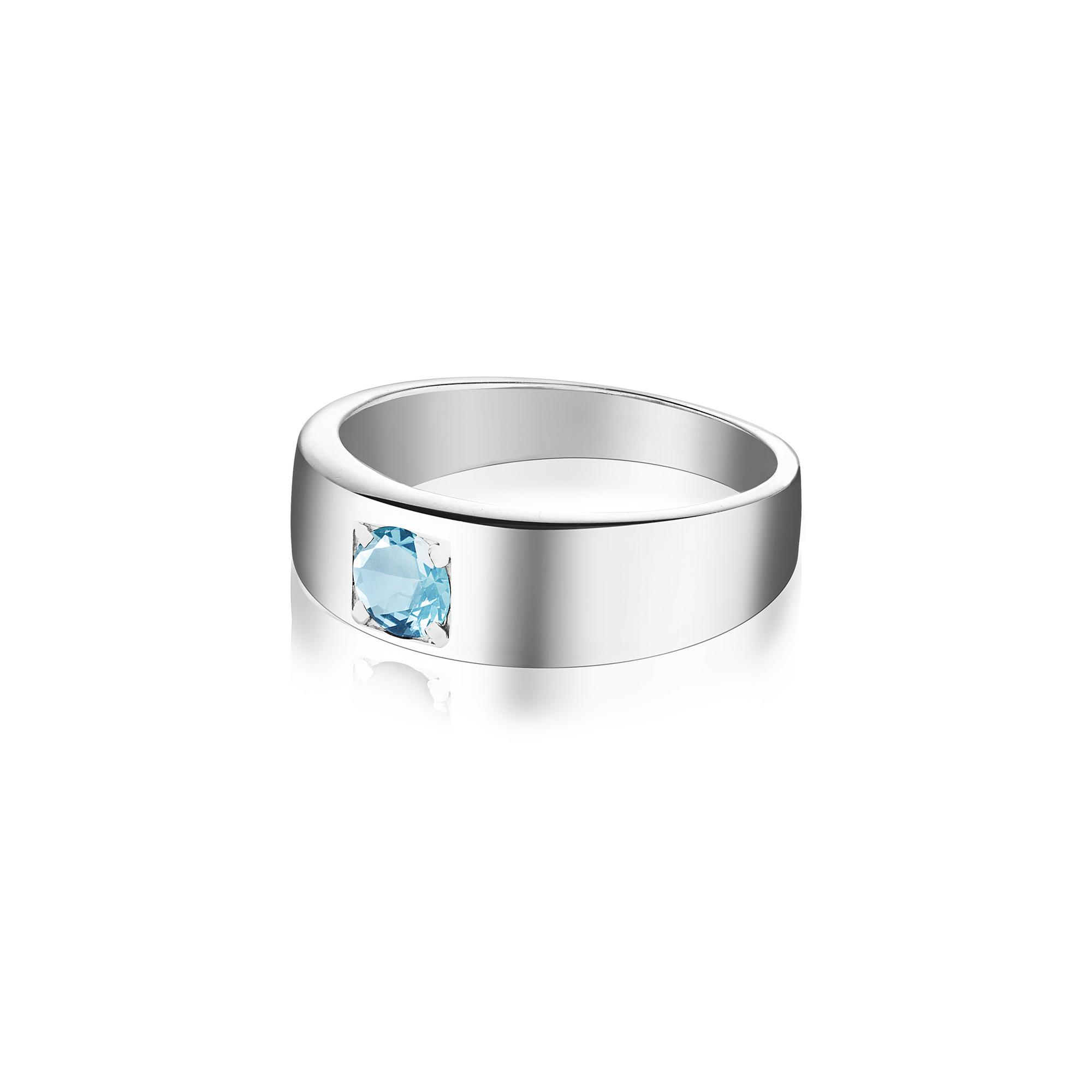 Кольцо Crystal Round с голубым топазом