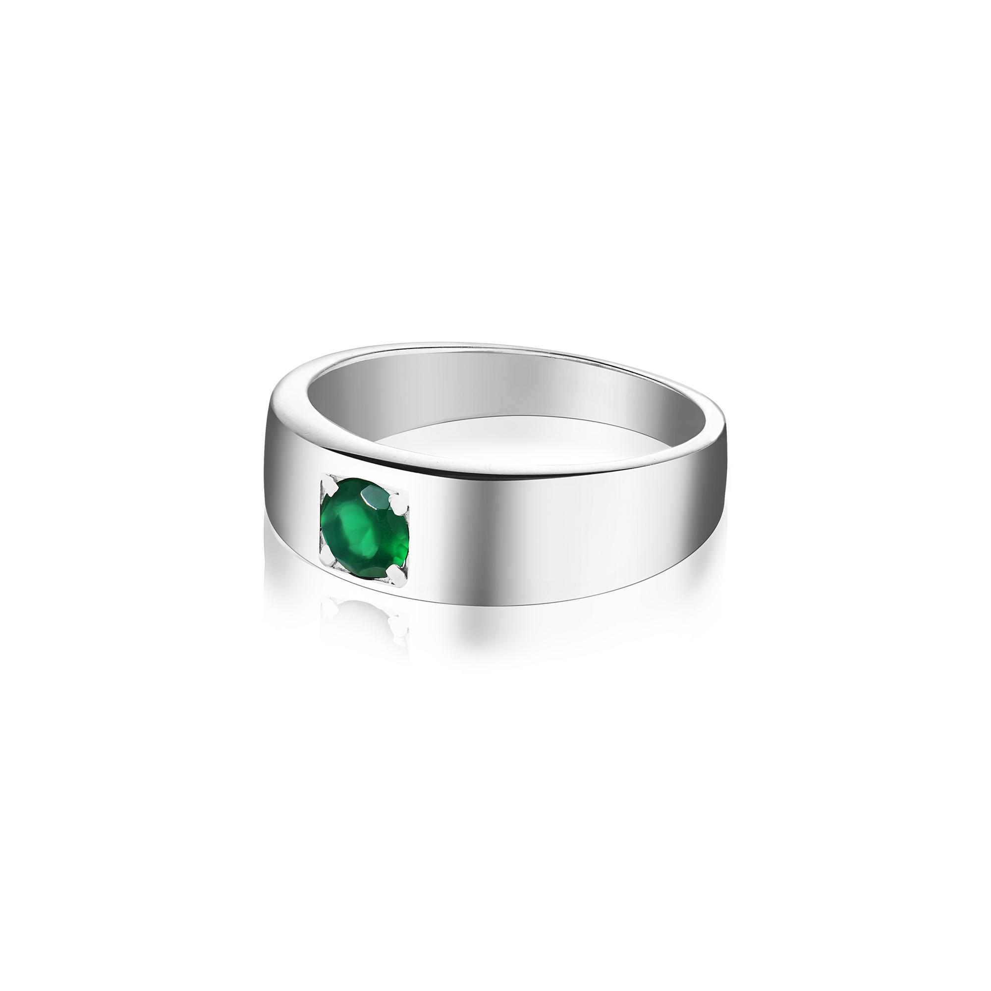 Кольцо Crystal Round с зеленым агатом