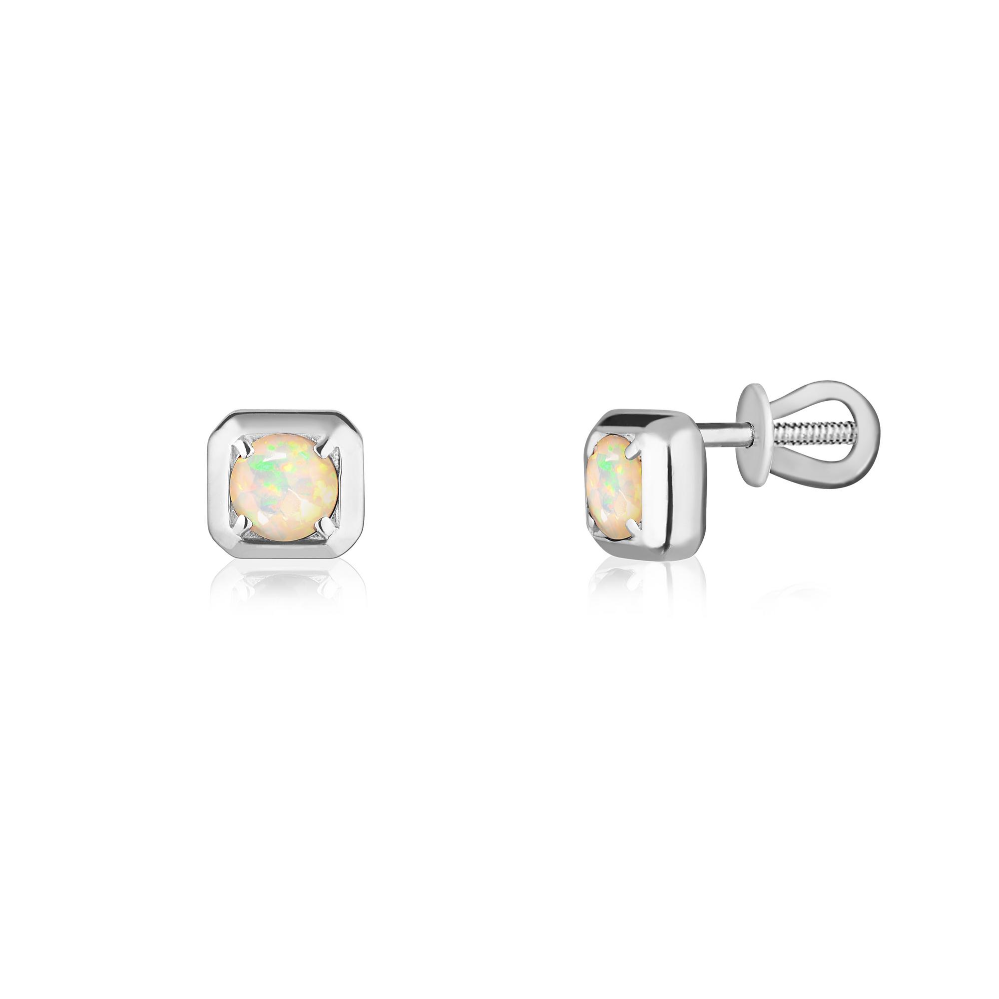 Серьги Crystal Square с опалом