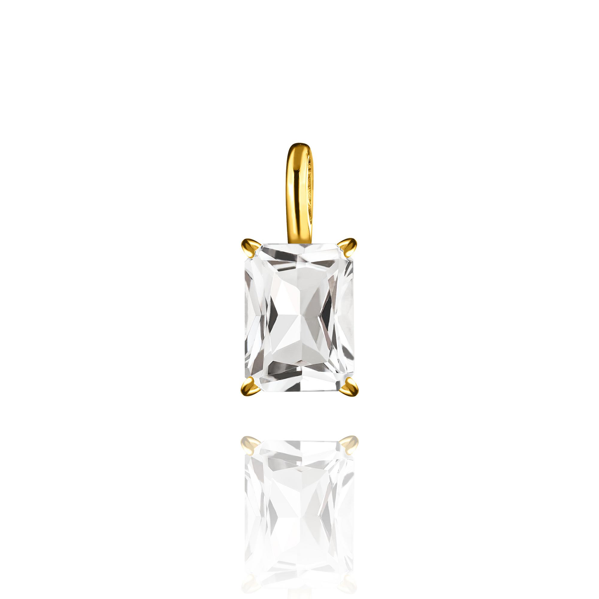 Подвеска Crystal Classic с горным хрусталем (желтое золото)