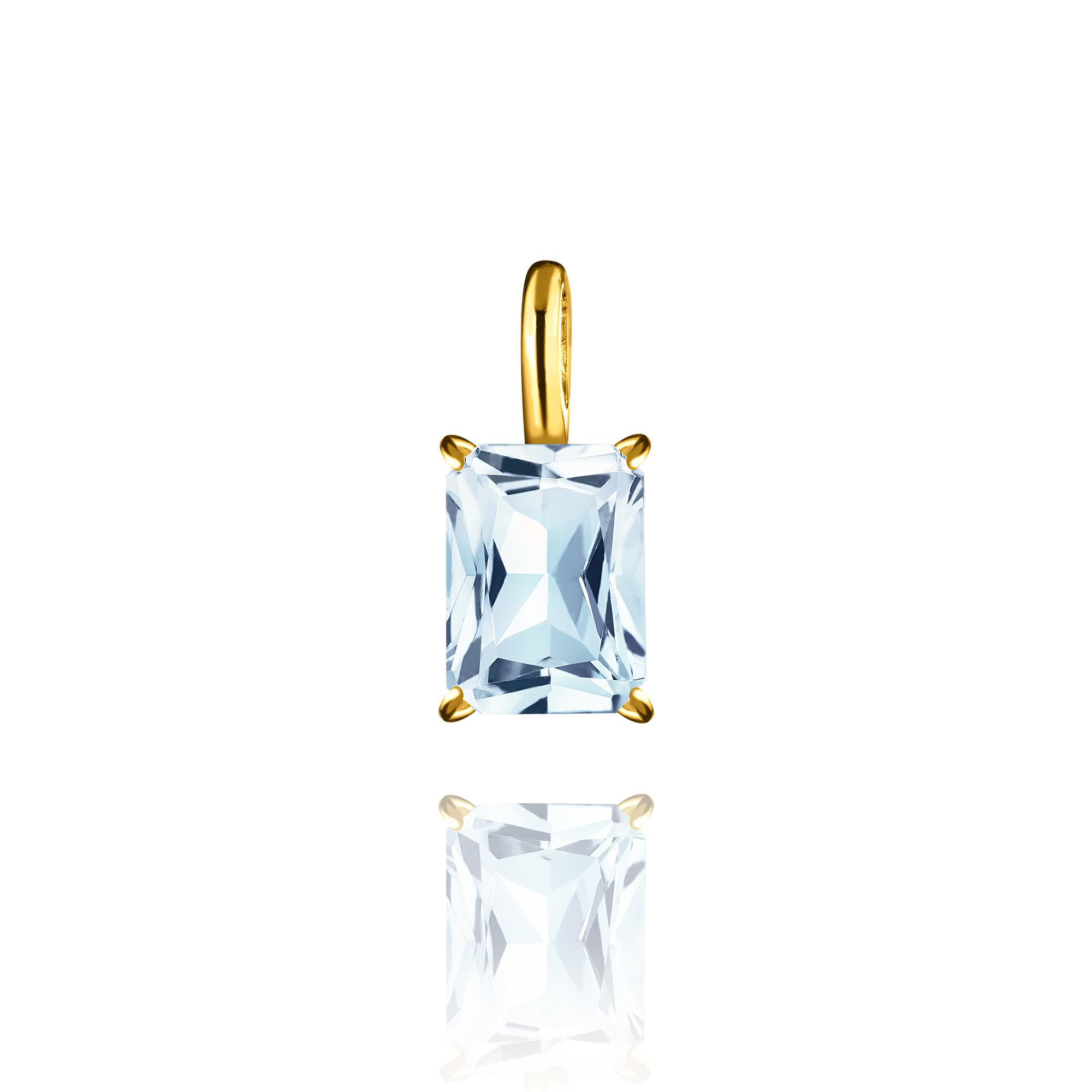 Подвеска Crystal Classic с голубым топазом (желтое золото)