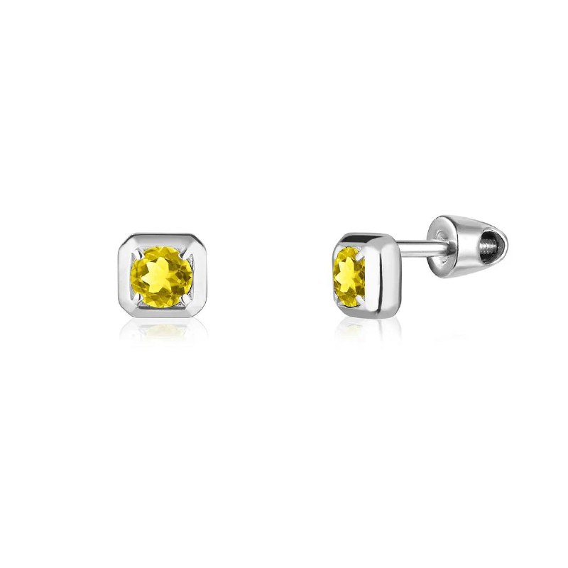 Серьги Crystal Square с цитрином