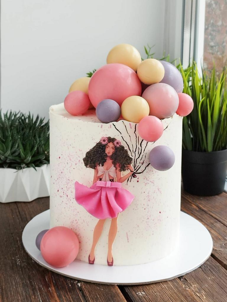 Торт Девочка с шарами