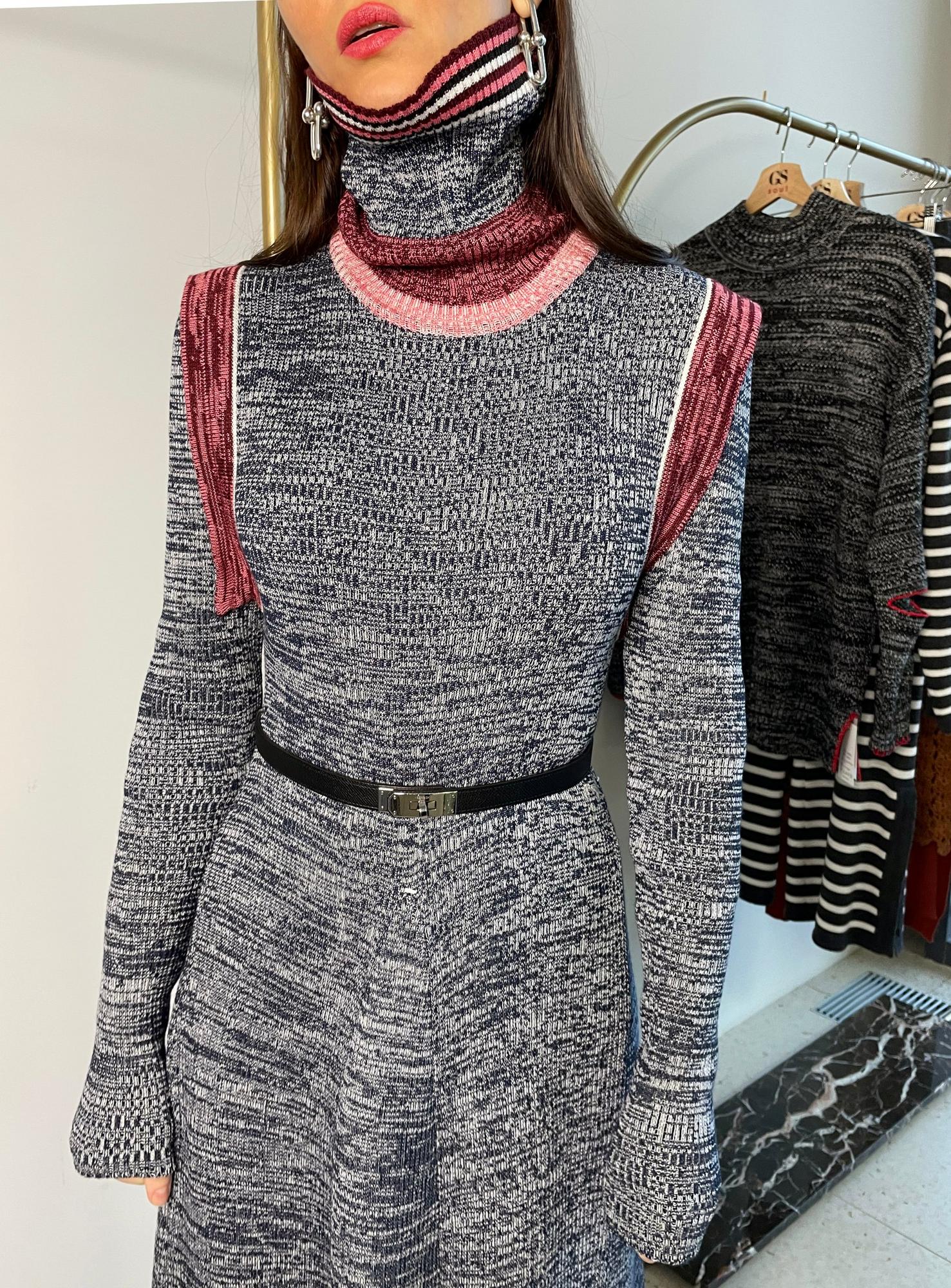 Платье макси с горловиной, цвет меланж