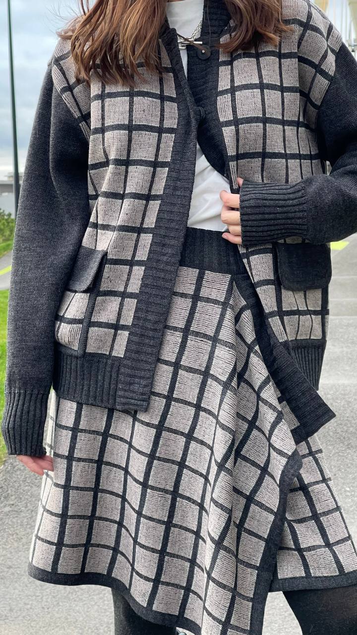 Бомбер, разноцветный/серый/молочный