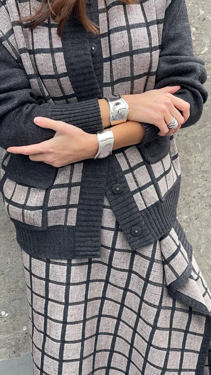 Бомбер, разноцветный/серый/молочный