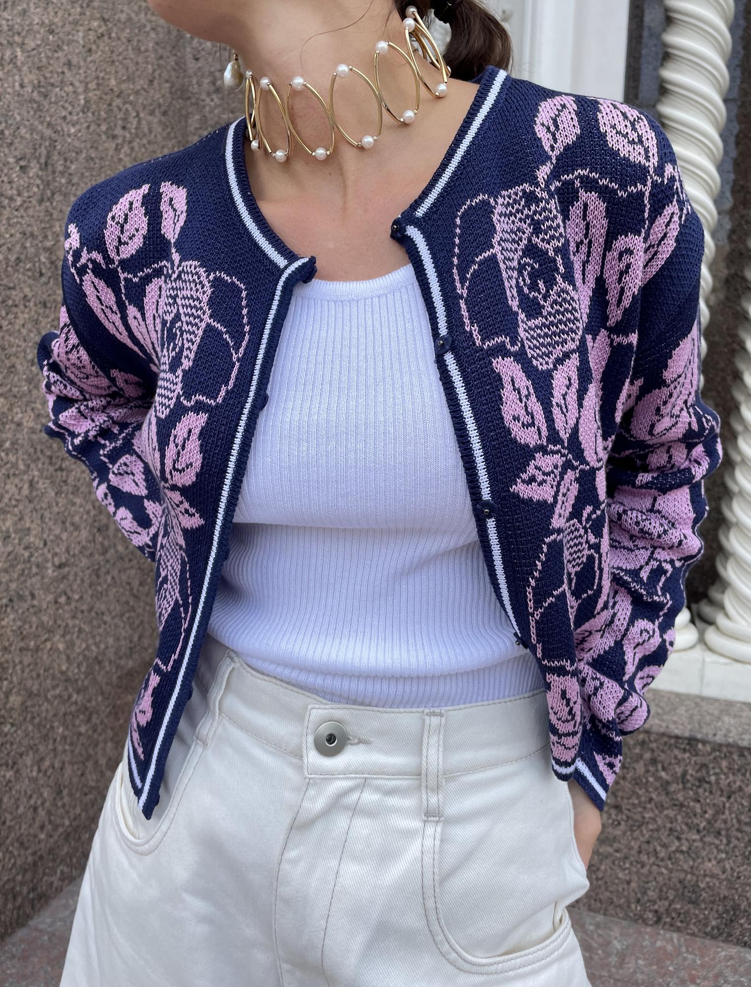 Жакет, принт "цветы"