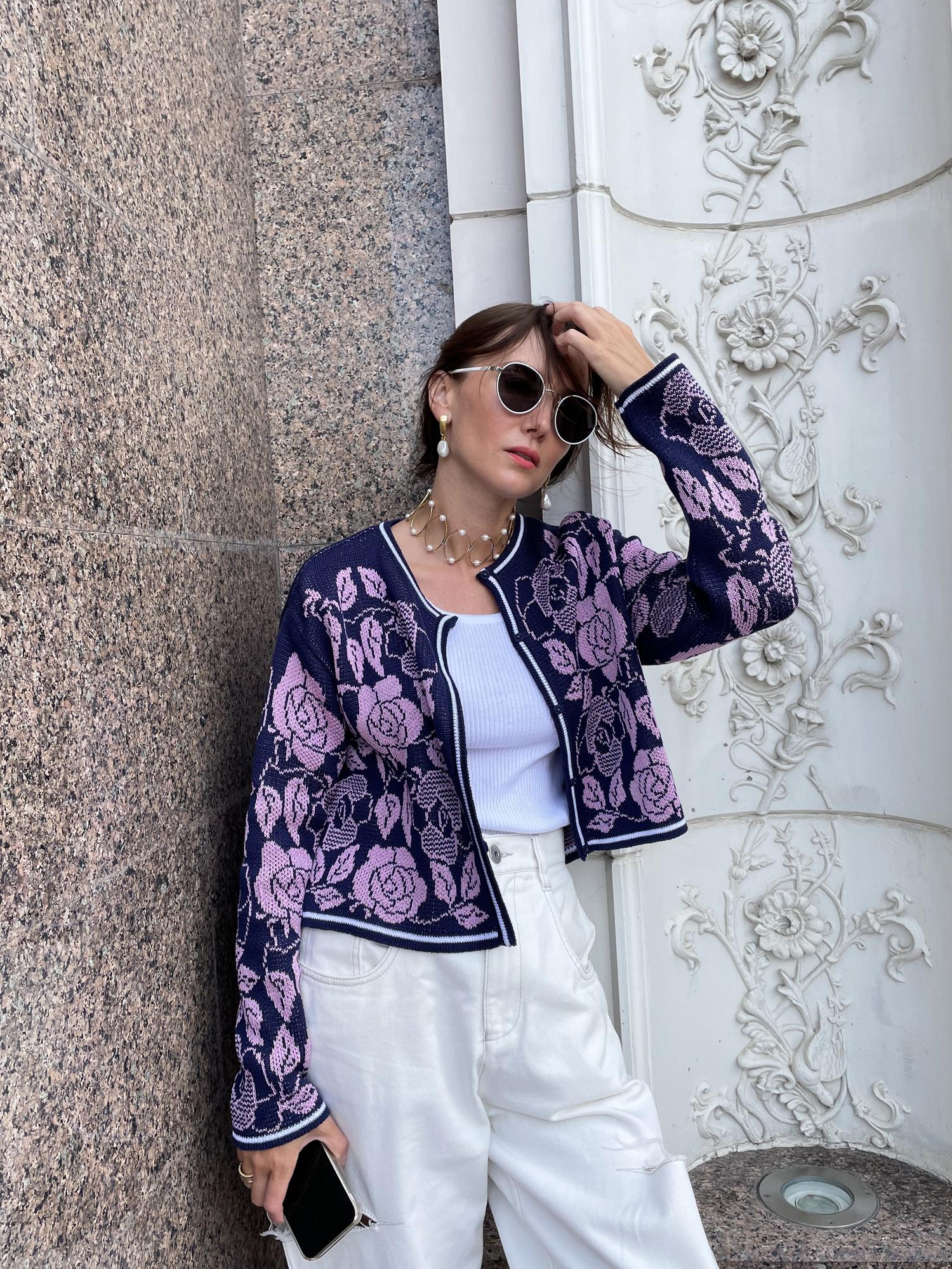 Жакет, принт "цветы"