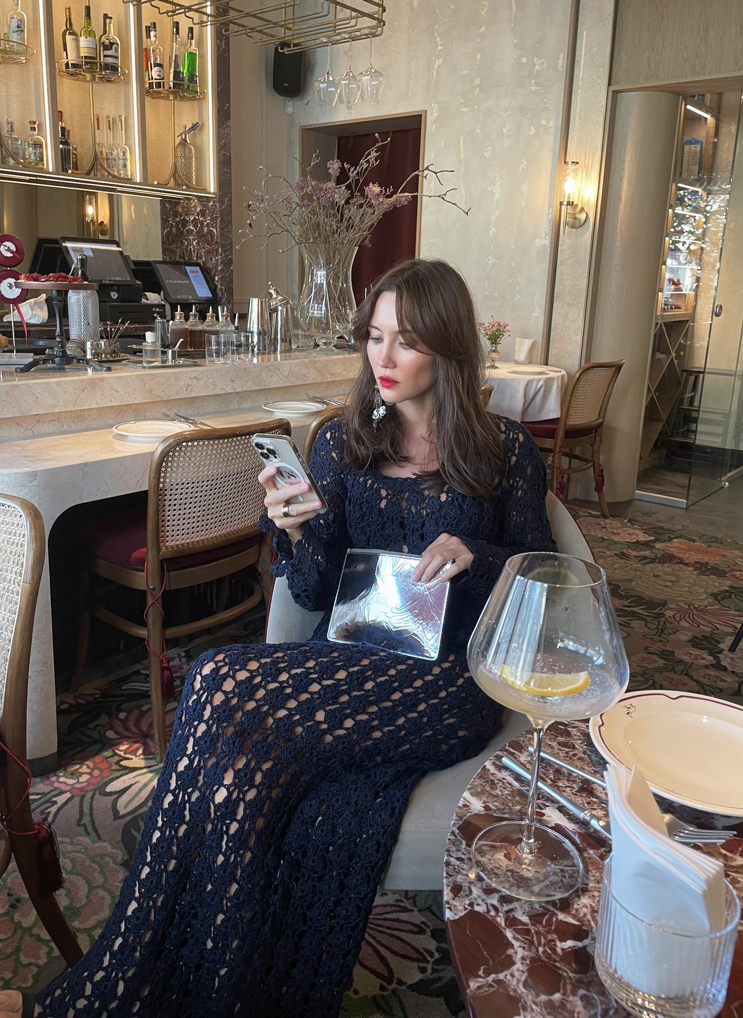 Платье "кроше" цвет синий