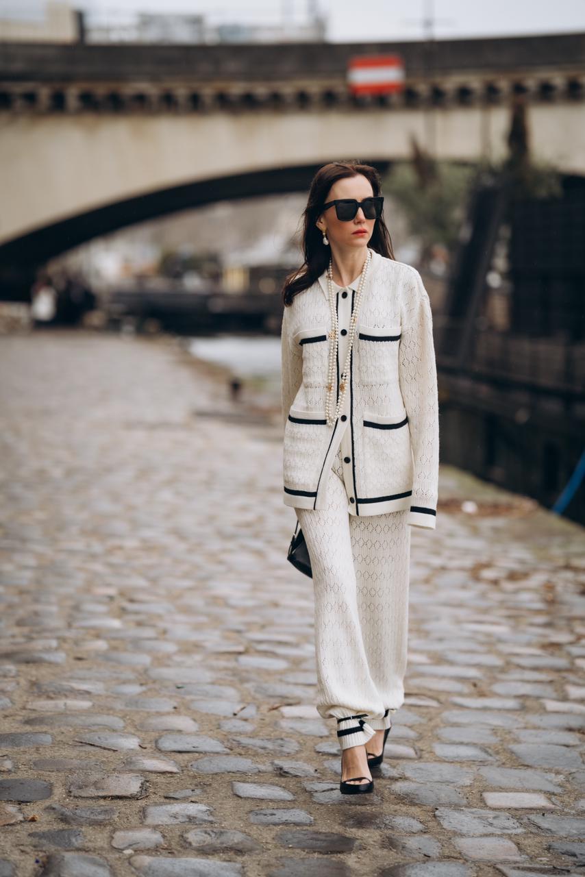 Костюм ажурный, двухцветный