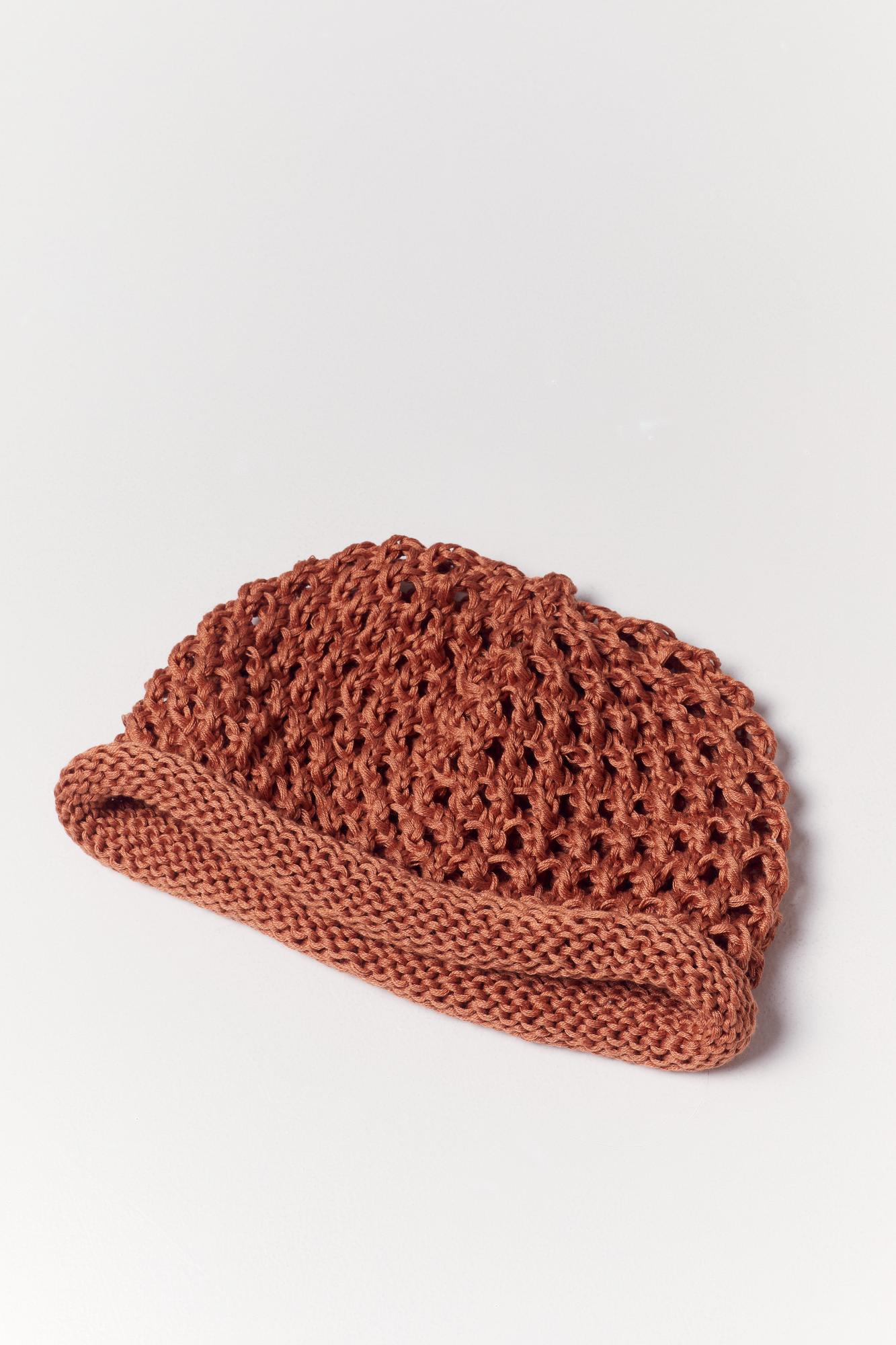 Шапка "сетка", цвет терракотовый