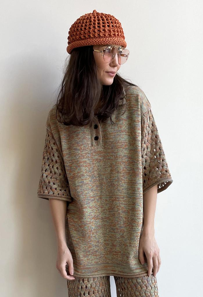 Шапка "сетка", цвет оранж