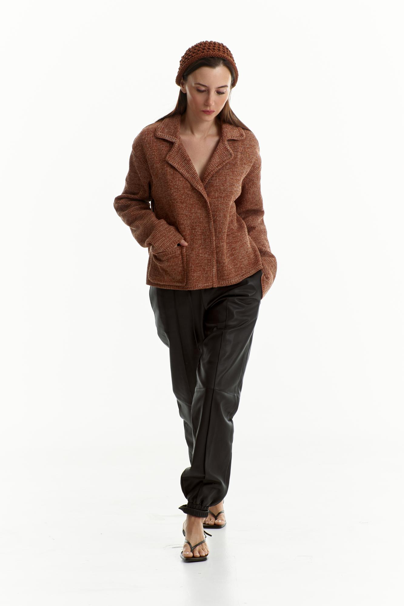 Жакет "меланж", терракотовый