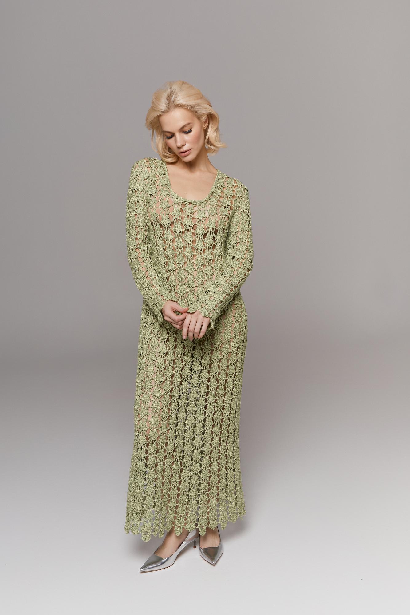 Платье "кроше", цвет яблоко