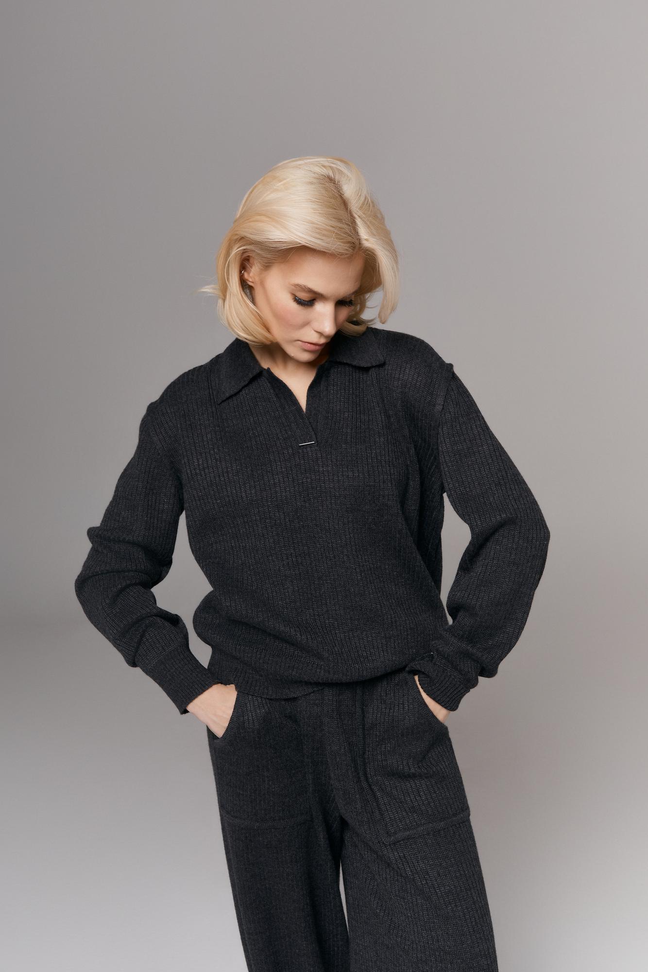 Джемпер ворот поло, цвет маренго