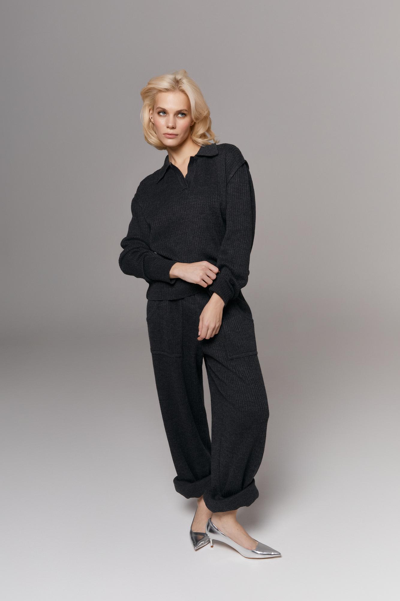 Джемпер ворот поло, цвет маренго