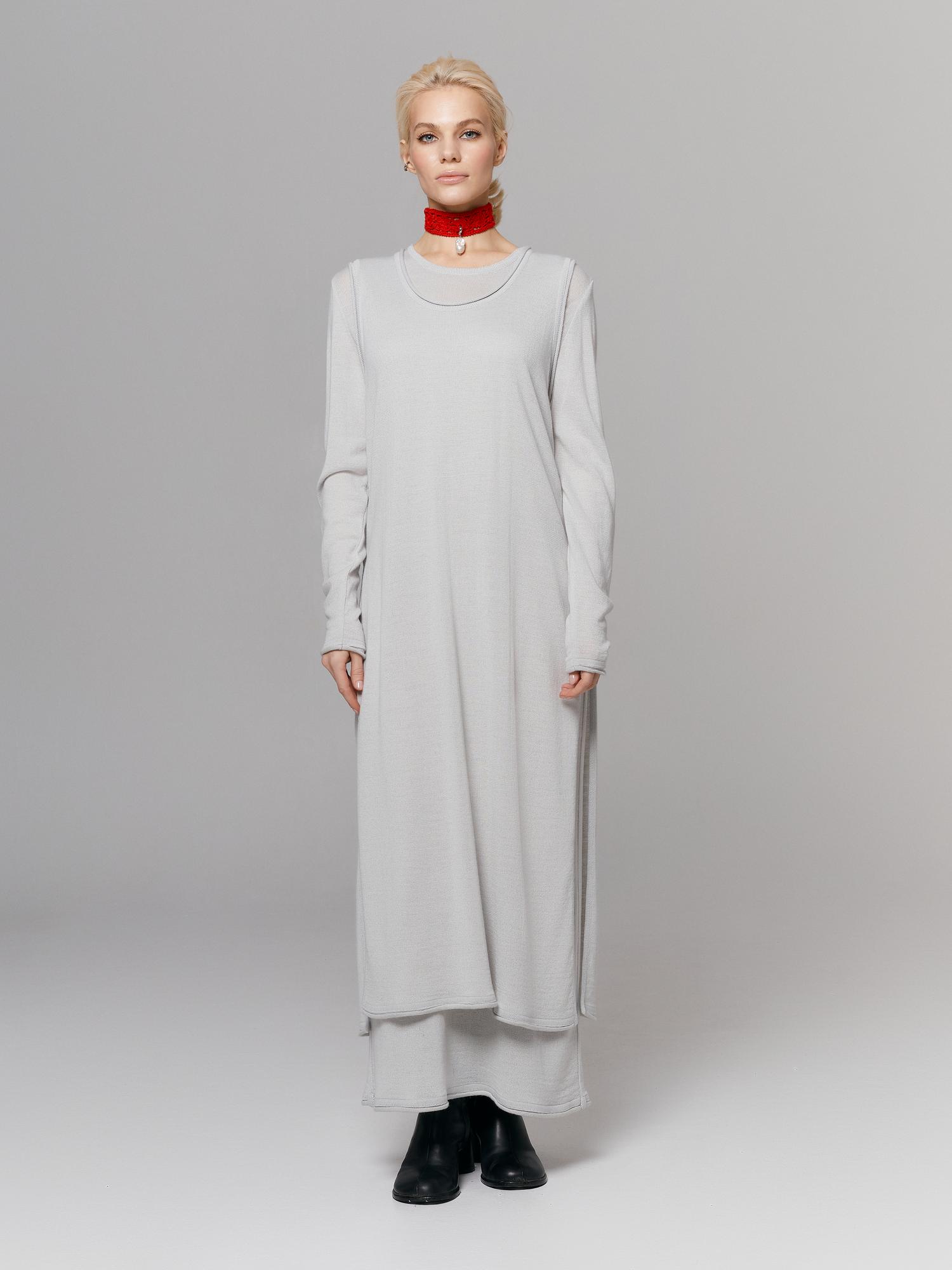 Платье лонг двухслойный