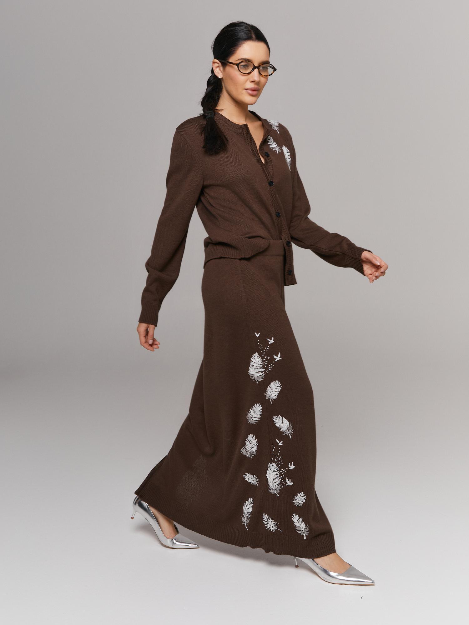 Юбка макси с декором ручной работы