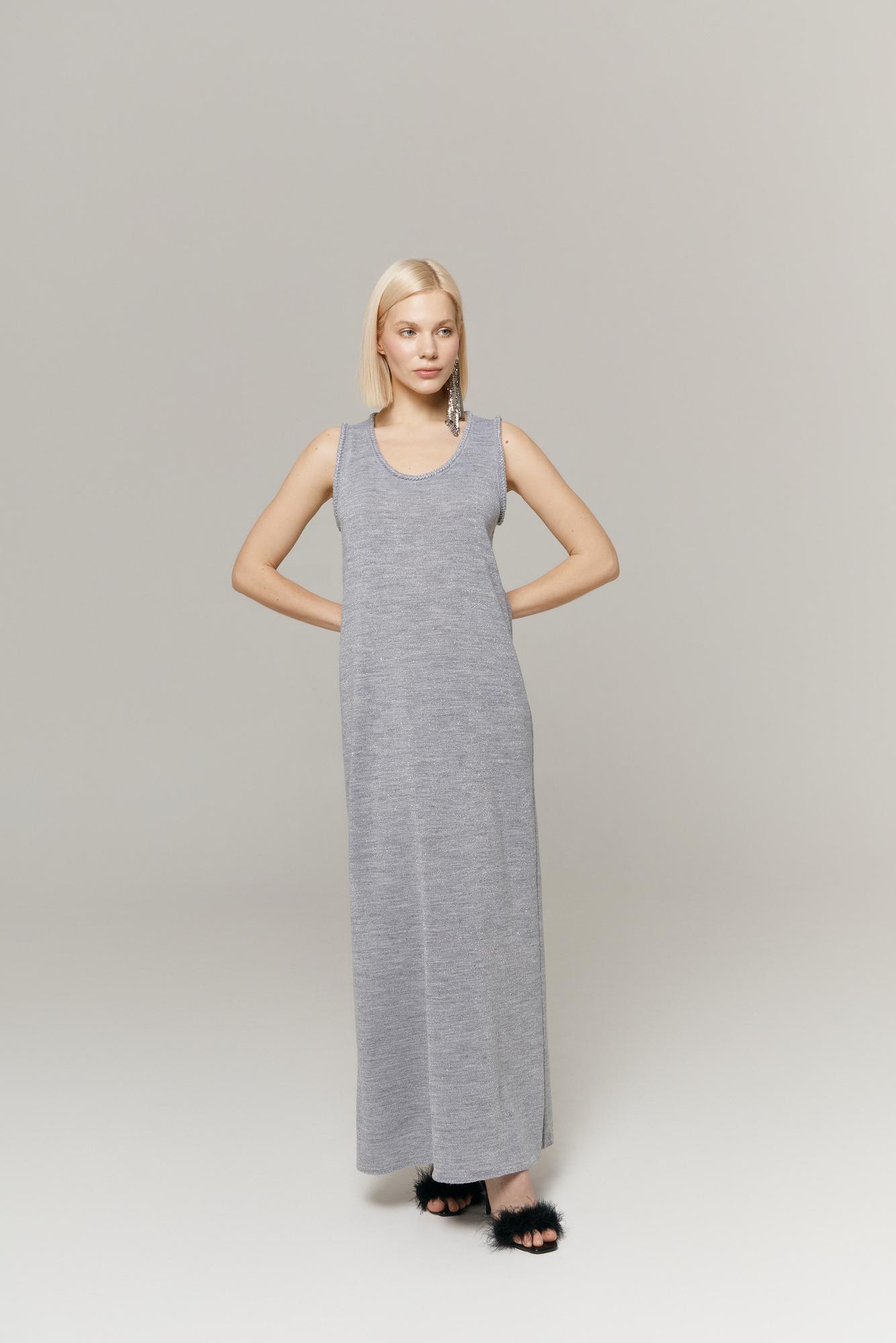 Платье  люрекс, цвет серебро