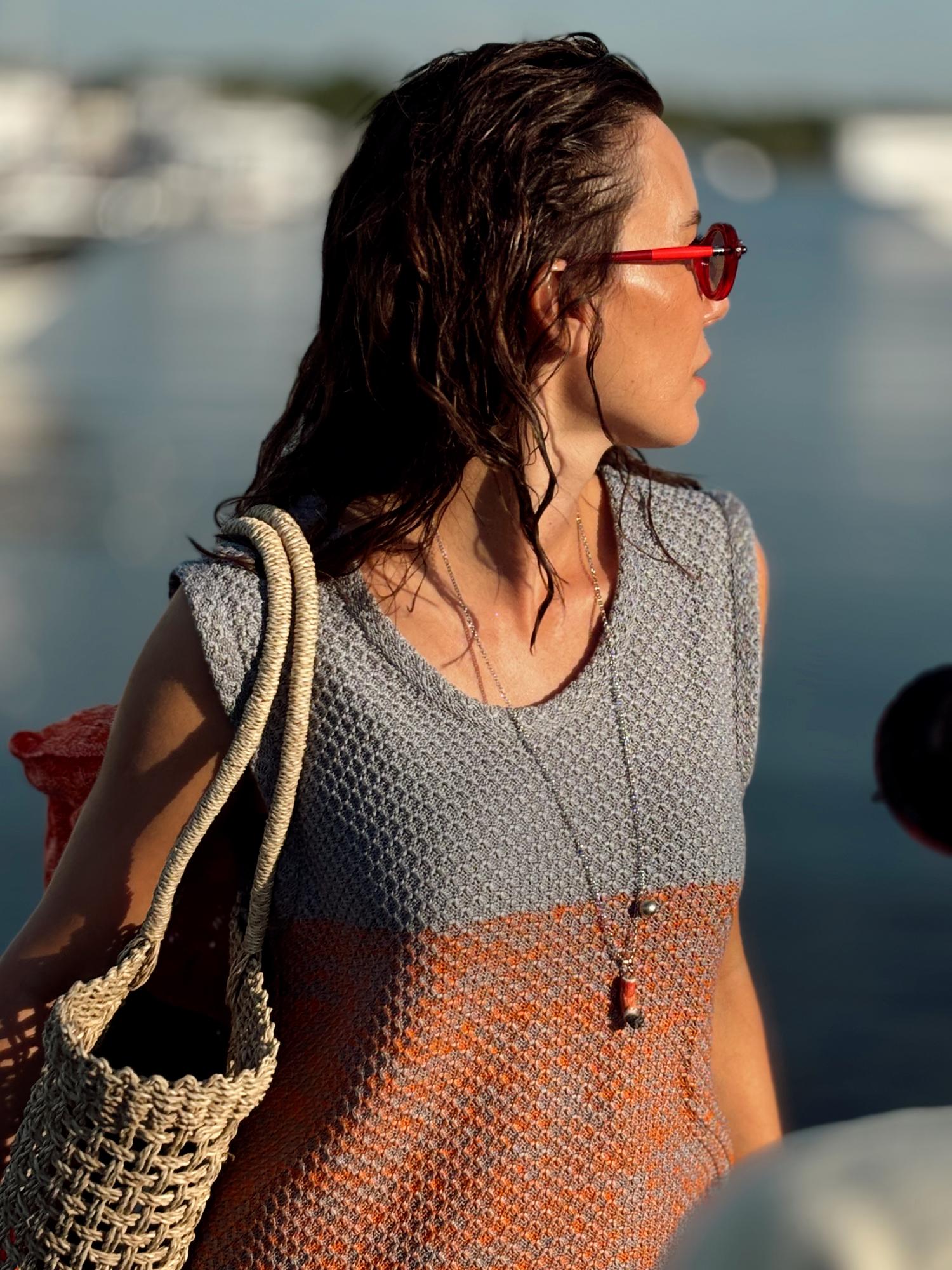 Платье мини, градиент, соты