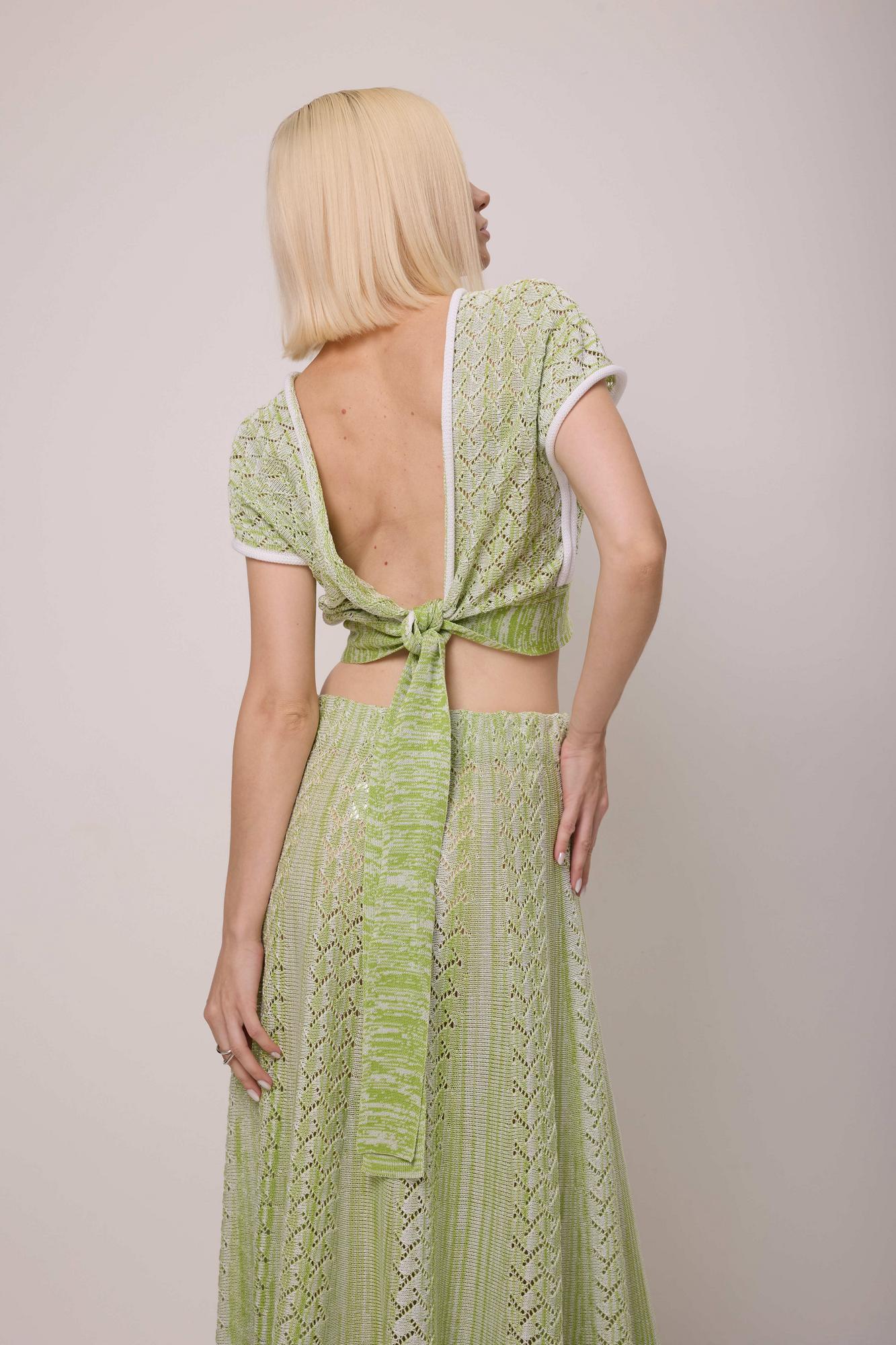 Топ на завязках, цвет зеленый меланж