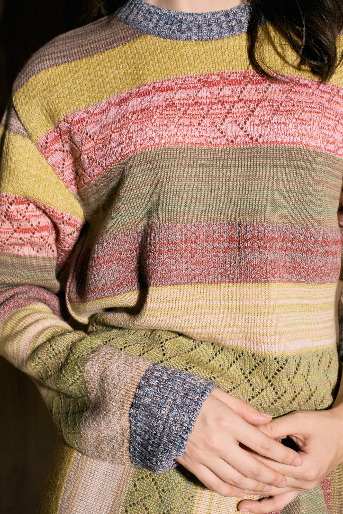 Свитер ажур, меланж