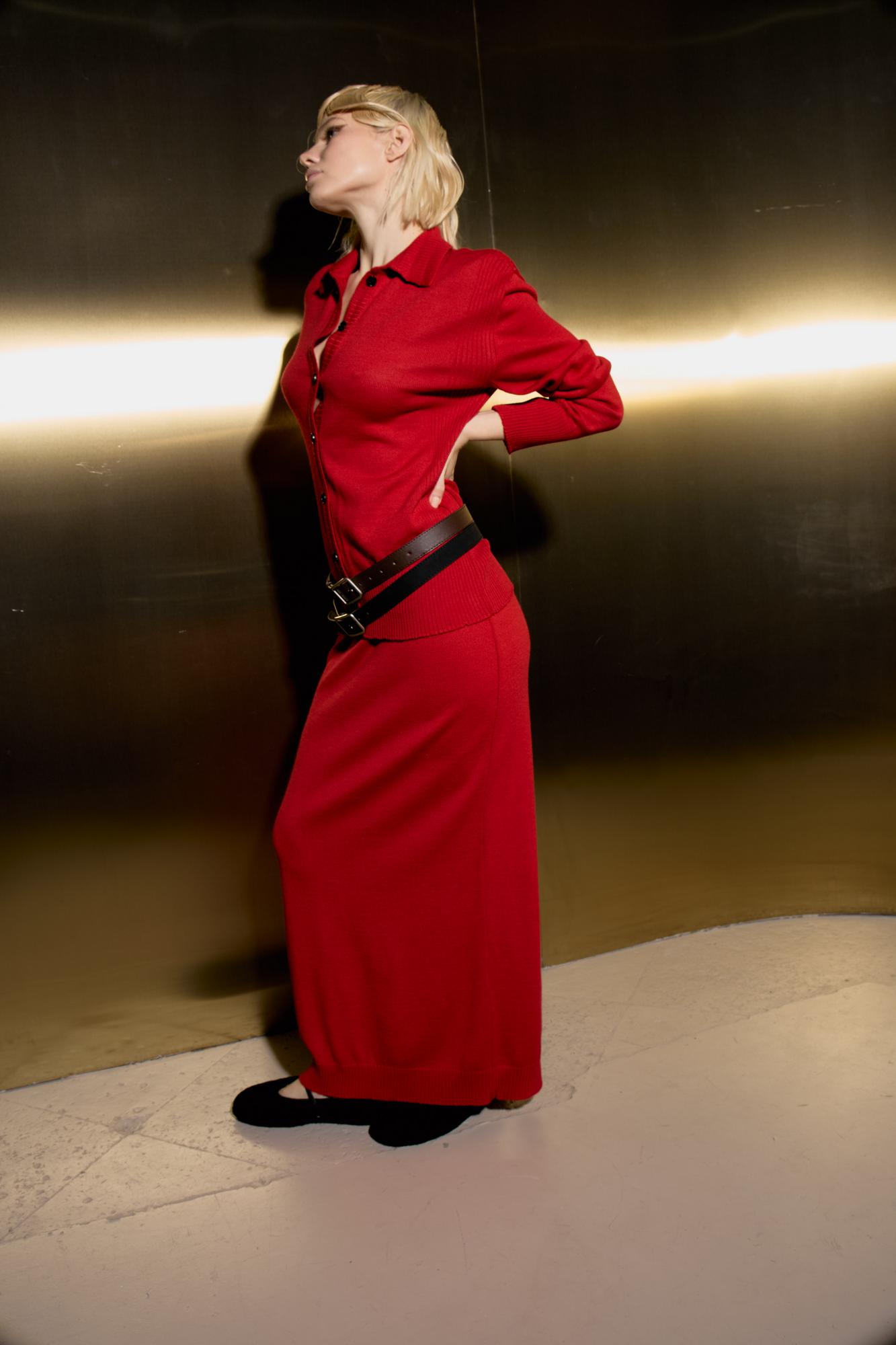 Кардиган, красный