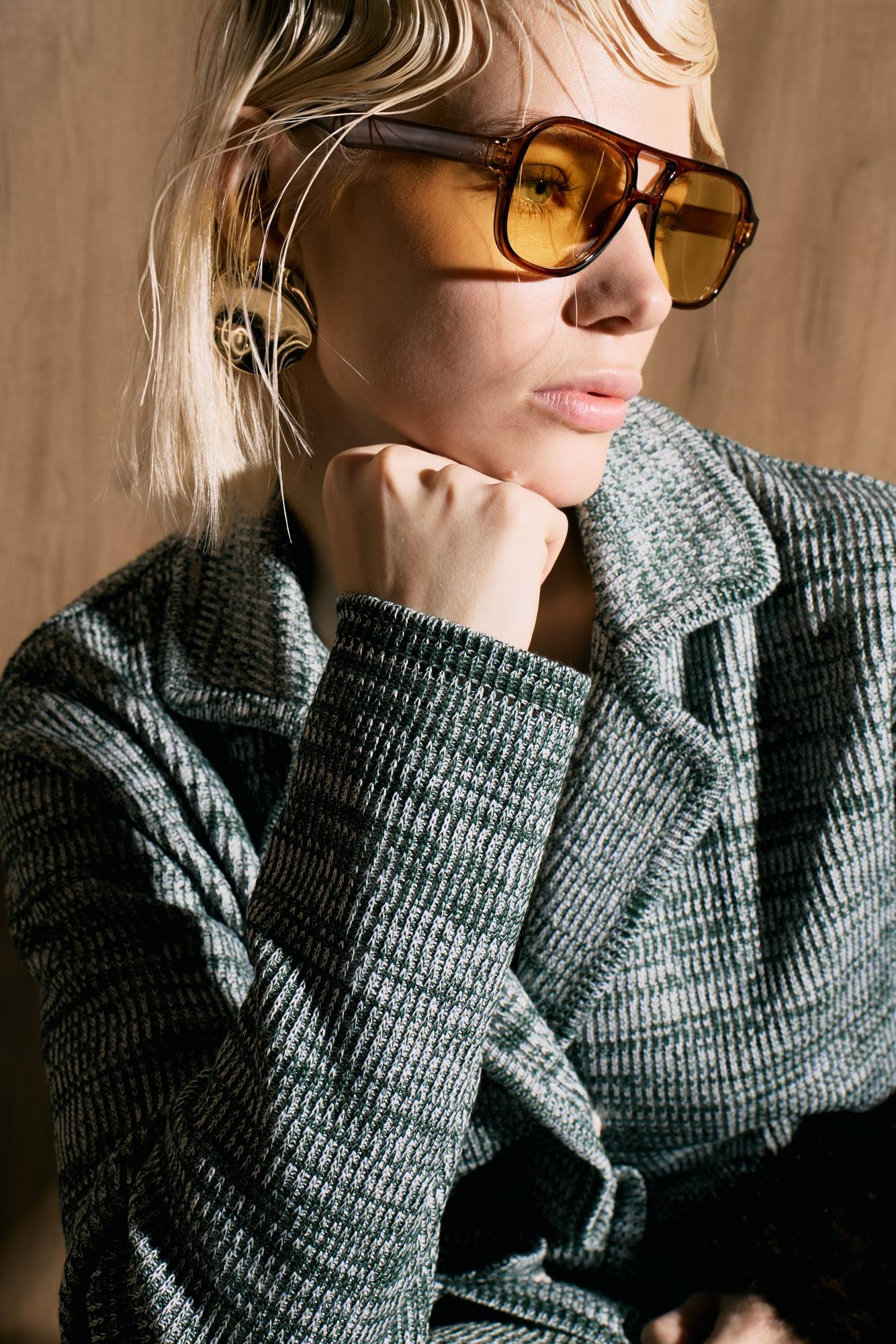 Жакет меланж, зеленый