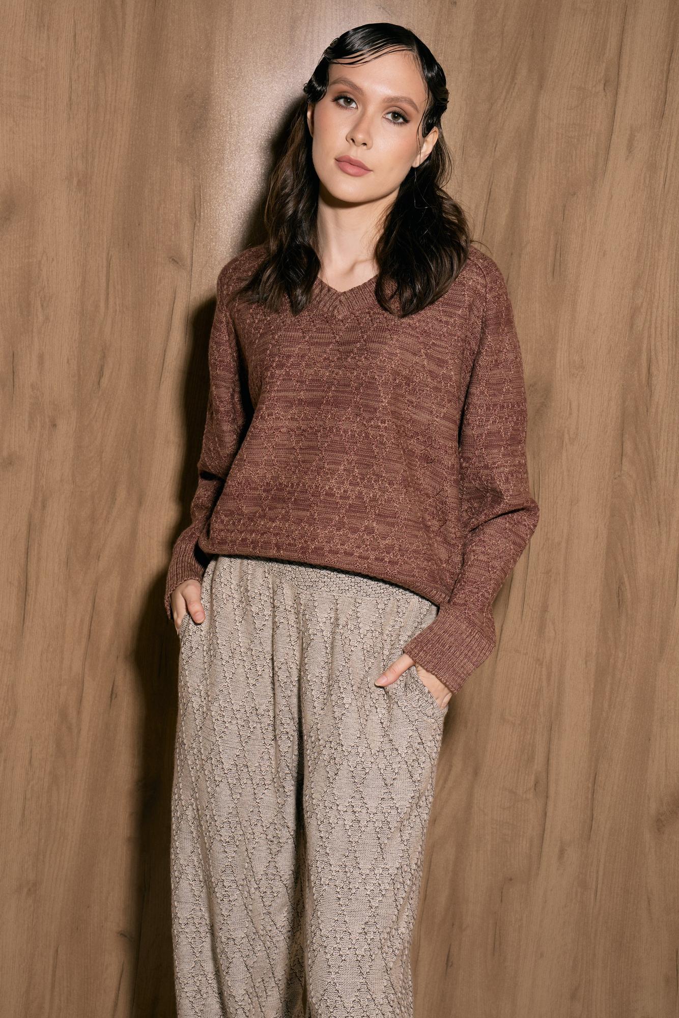 Свитер фактурный,  меланж