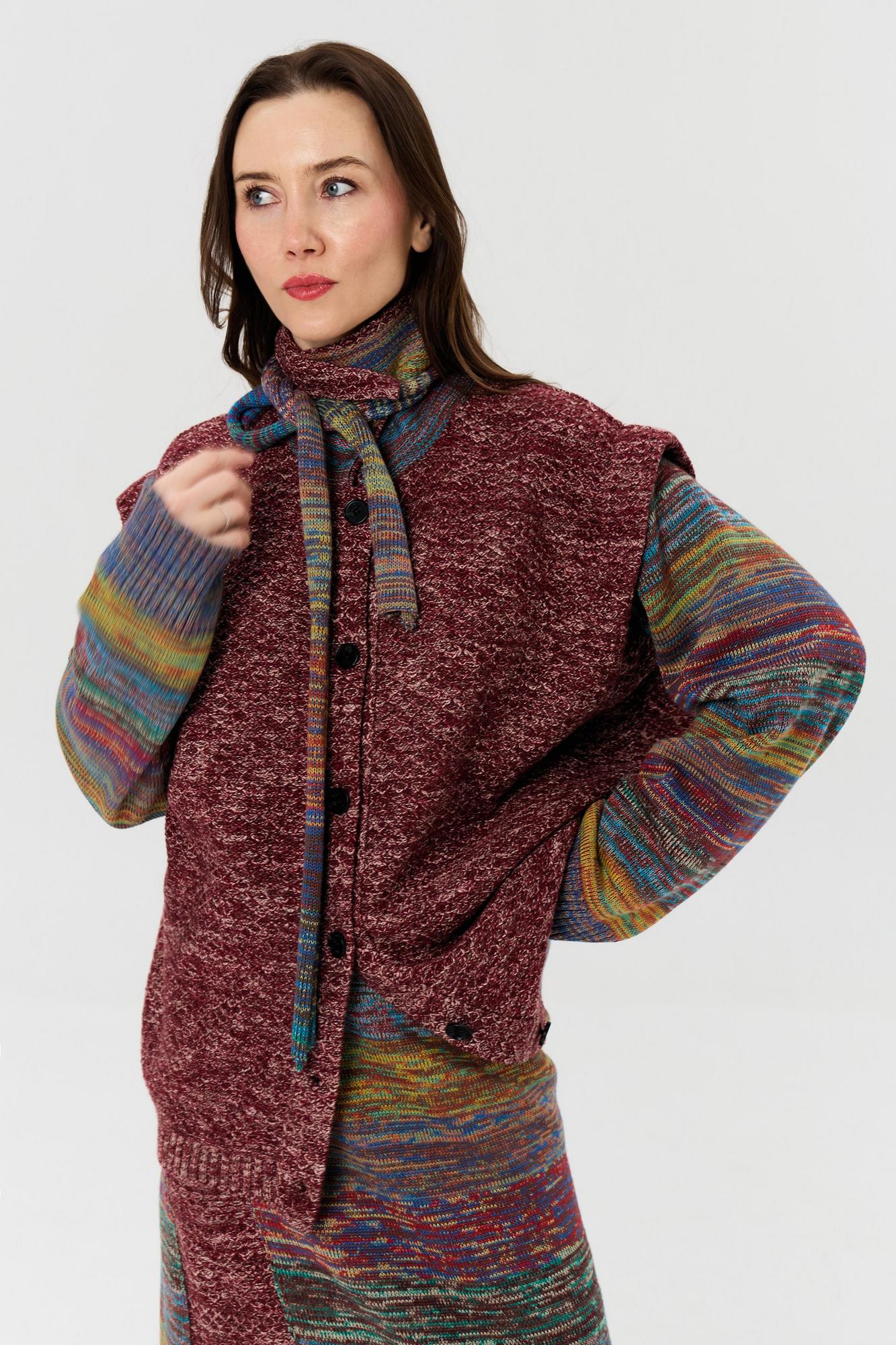 Кардиган меланж, многоцветный