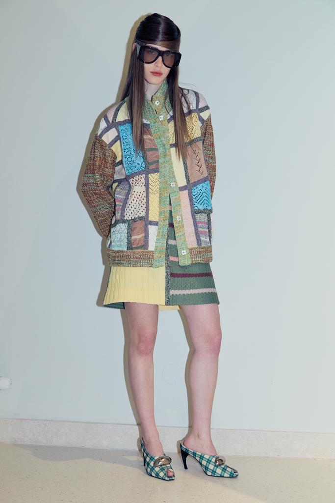 Юбка мини двух фактур, разноцветная