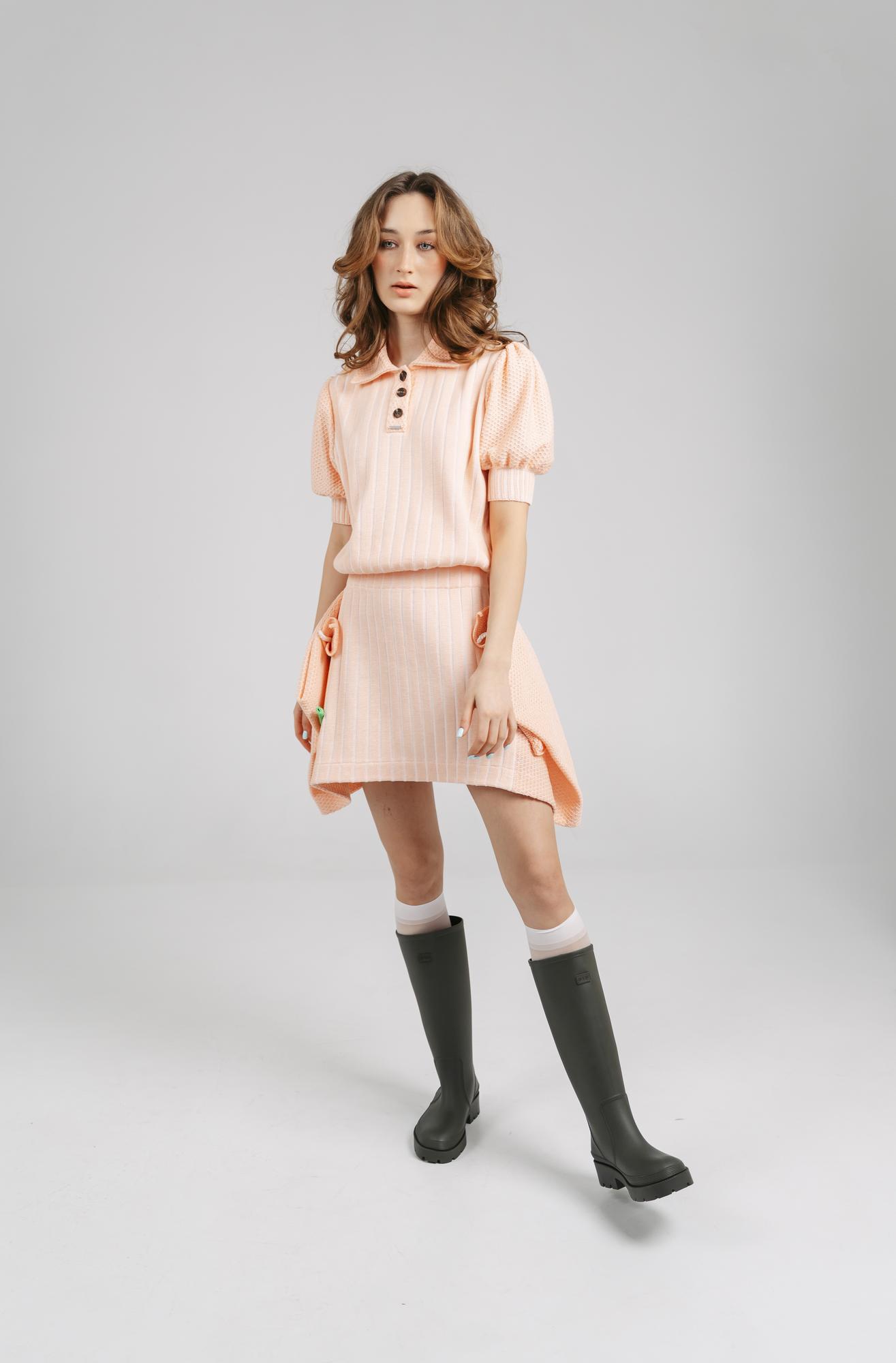 Джемпер - поло, персиково-розовый