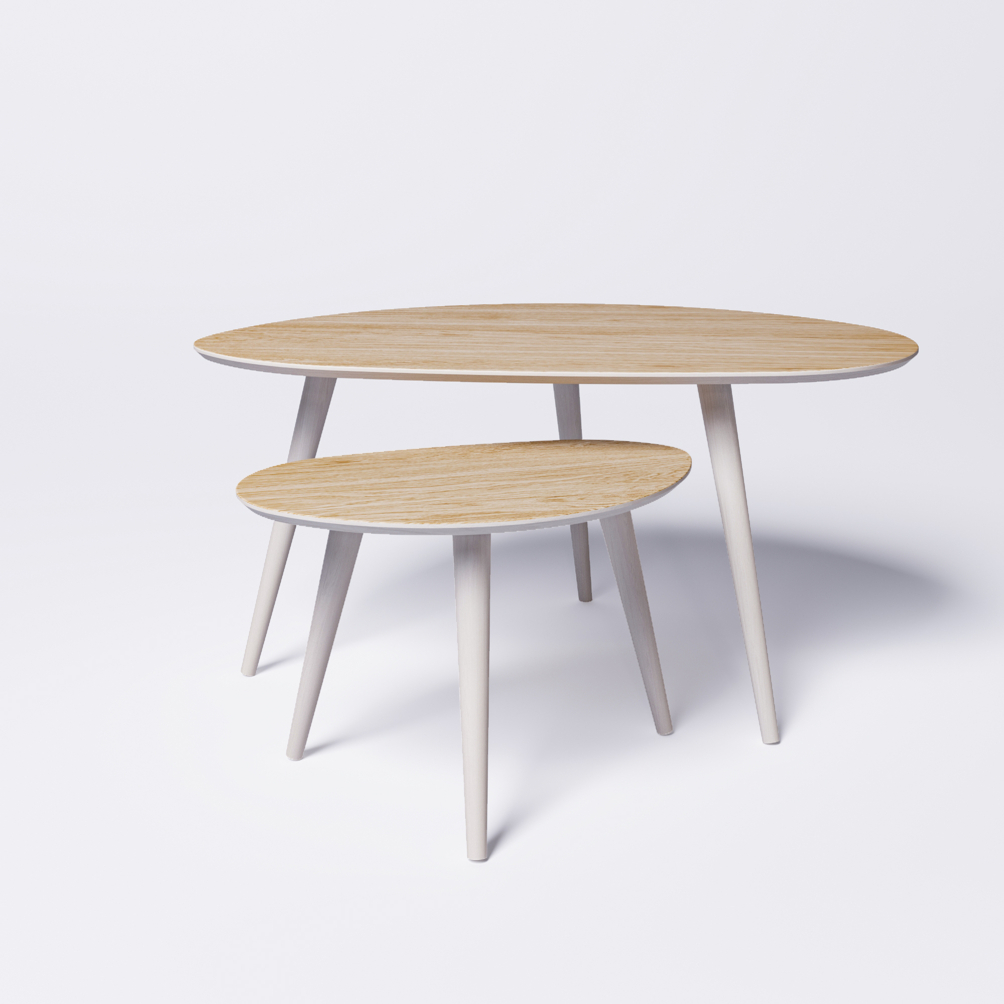 Журнальные столики ДУО на белых ножках