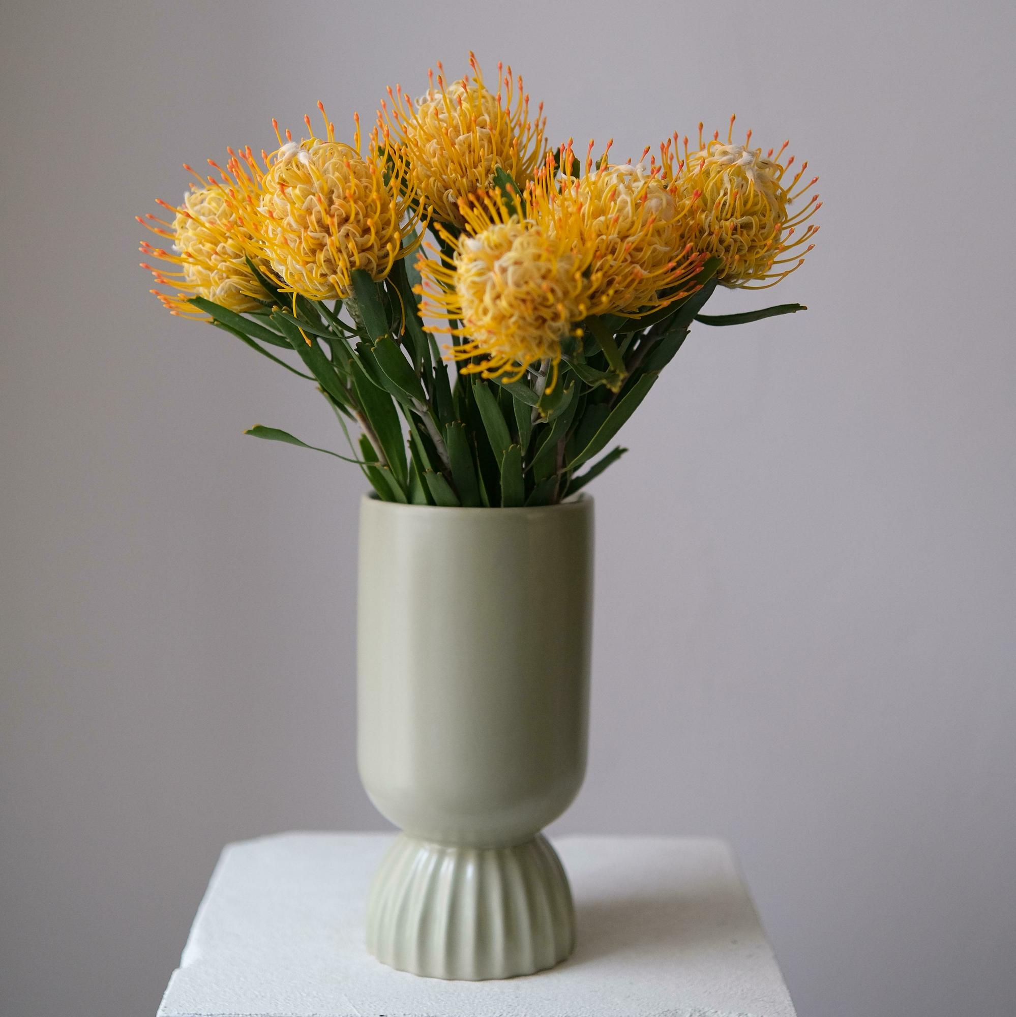 Ваза керамическая оливковая