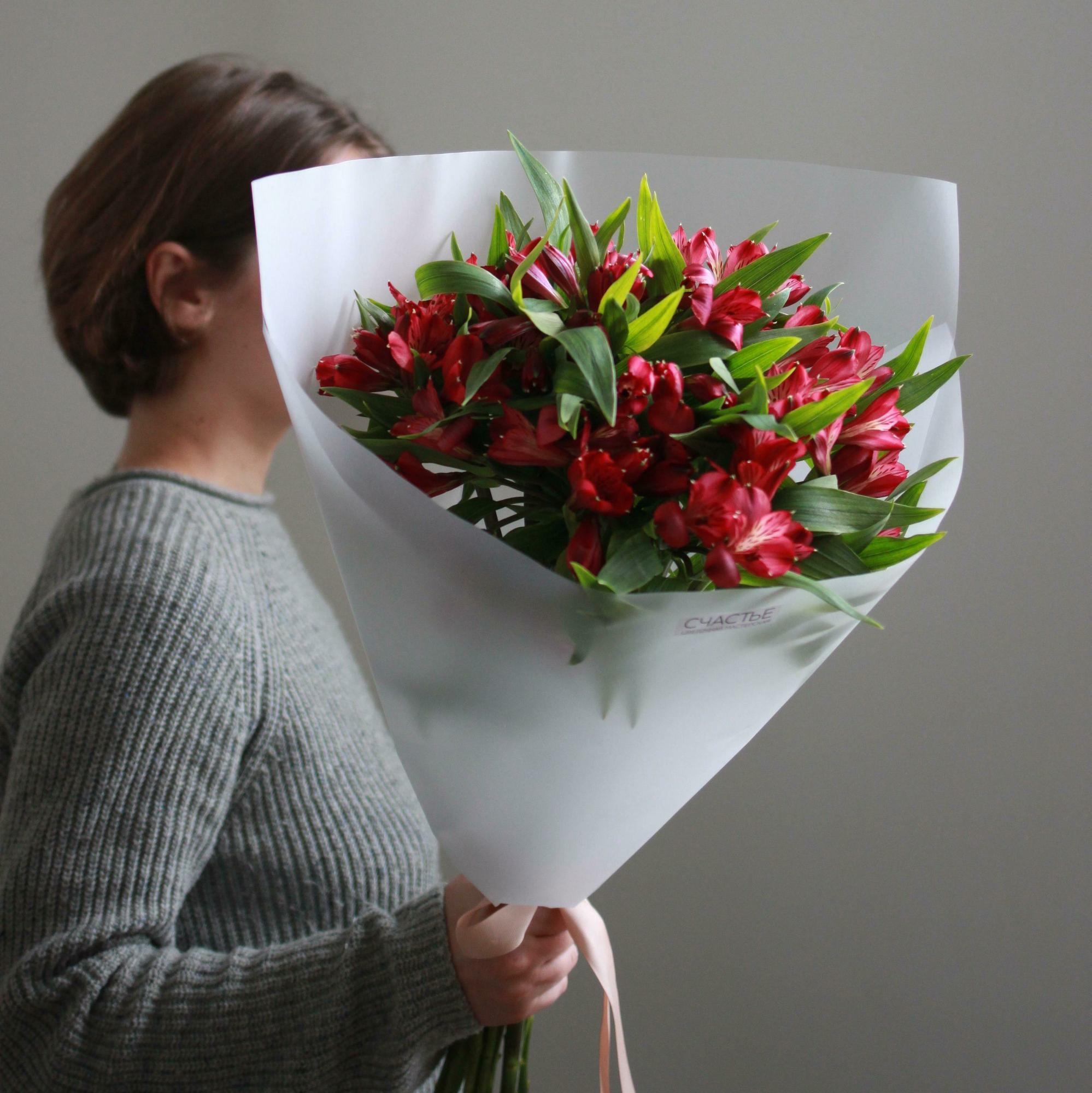 Моно красных альстромерий