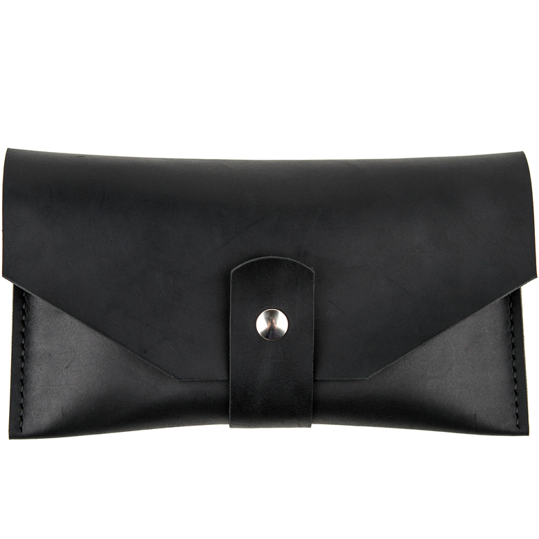 Кожаный клатч с двумя отделениями и магнитной кнопкой