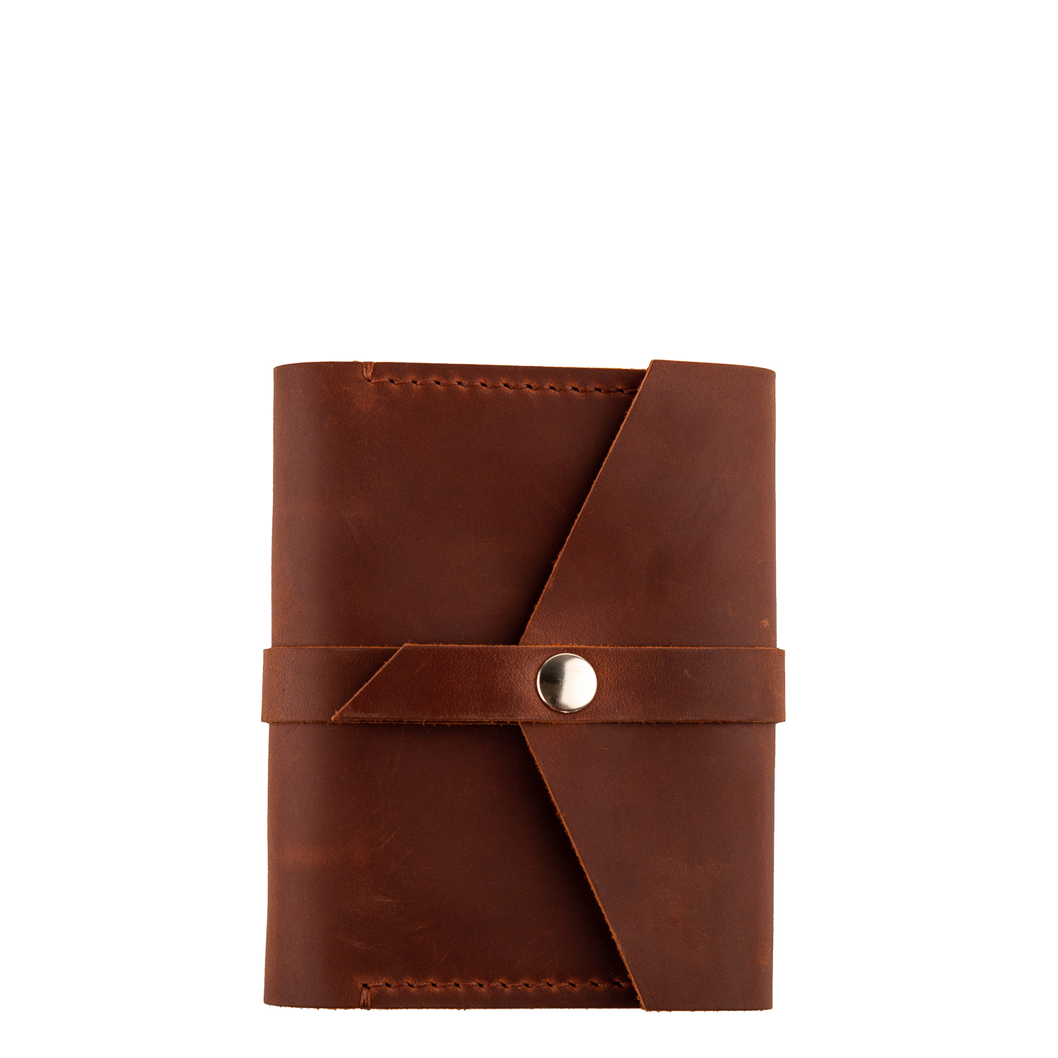 Кожаный блокнот А6 на кольцах с карманом и ремнём на магнитной кнопке