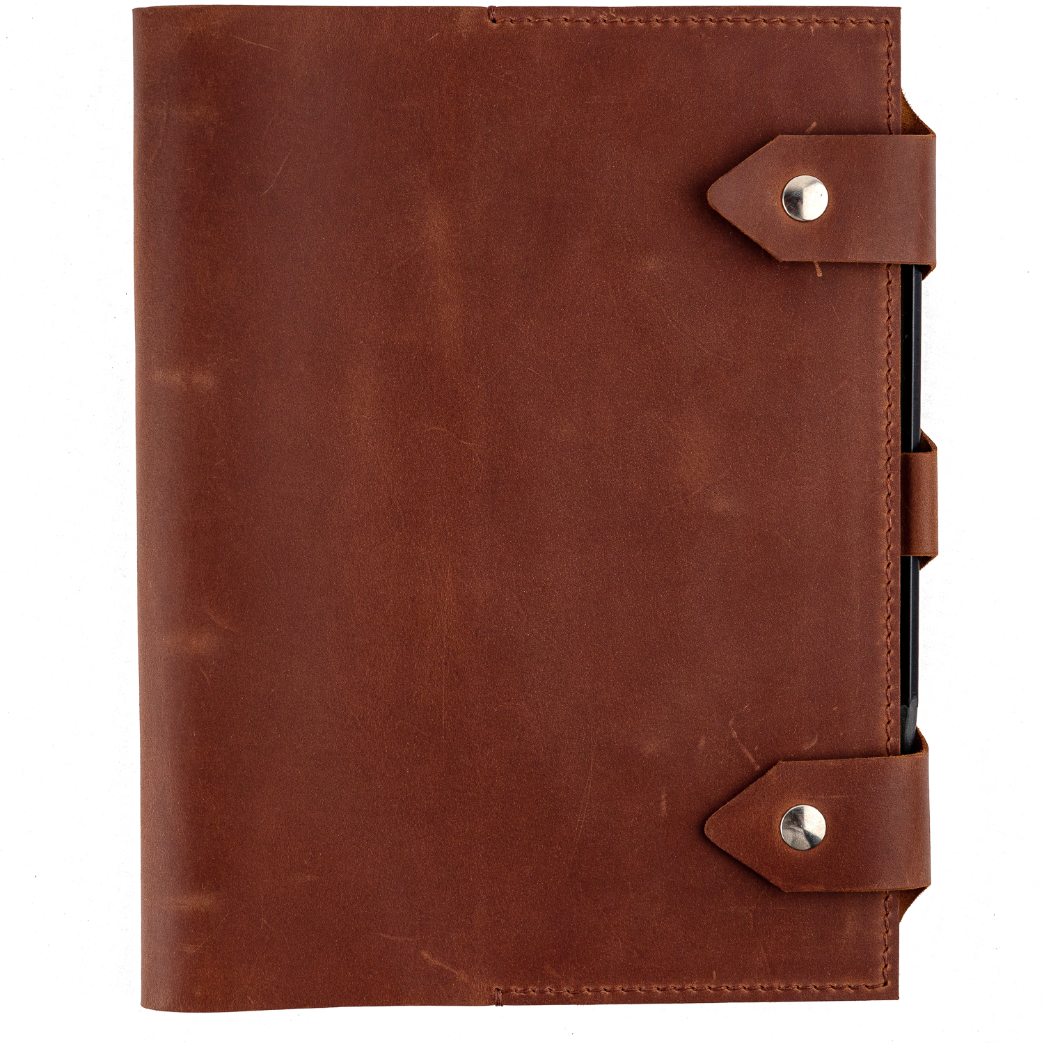 Кожаный блокнот А4 на магнитных кнопках c карманами для карт и бумаг