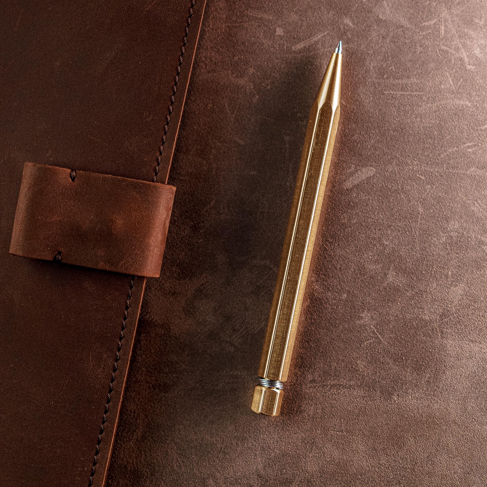 Гелевая ручка с корпусом из латуни, металлическая подарочная ручка черная