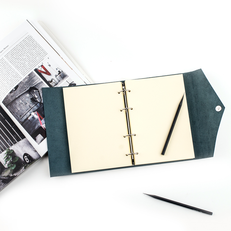 Кожаный блокнот А5 на кольцах
