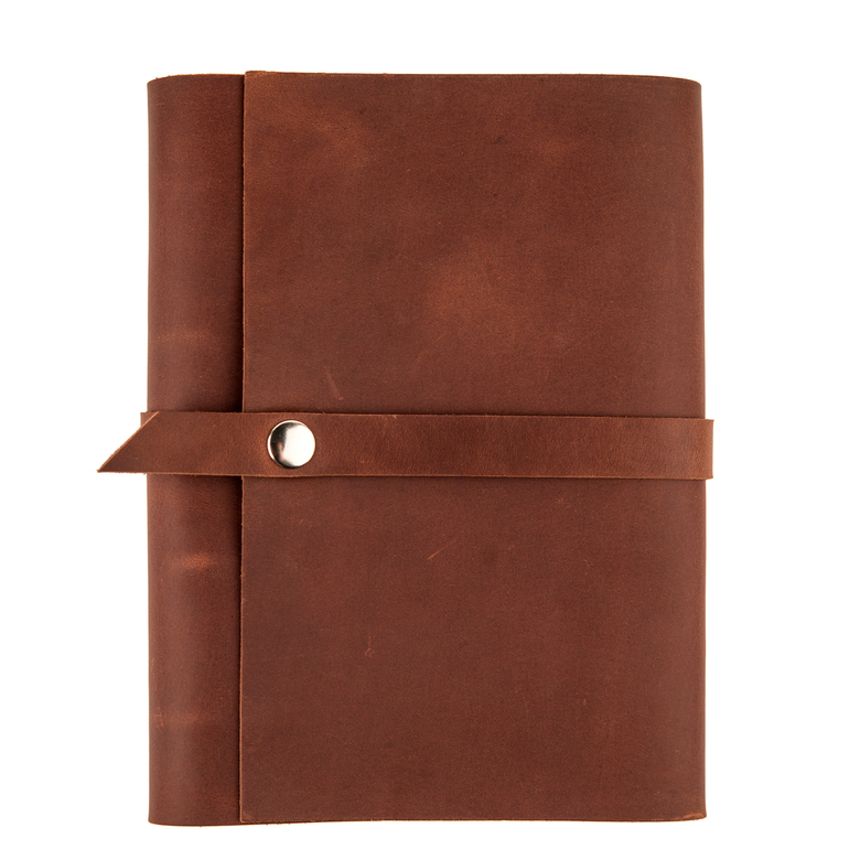 Лёгкий кожаный блокнот А5 на кольцах