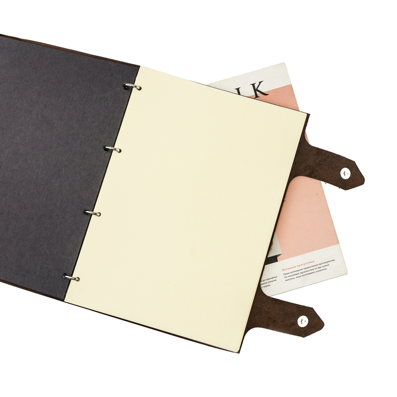 Кожаный блокнот А4 на магнитных кнопках
