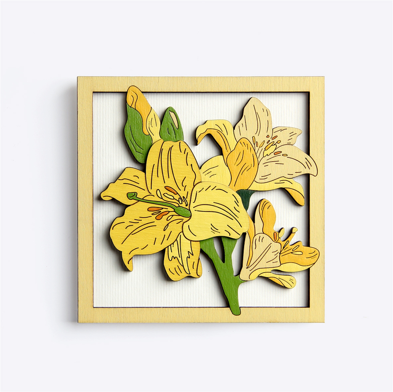 Деревянная открытка "ЛИЛИЯ"