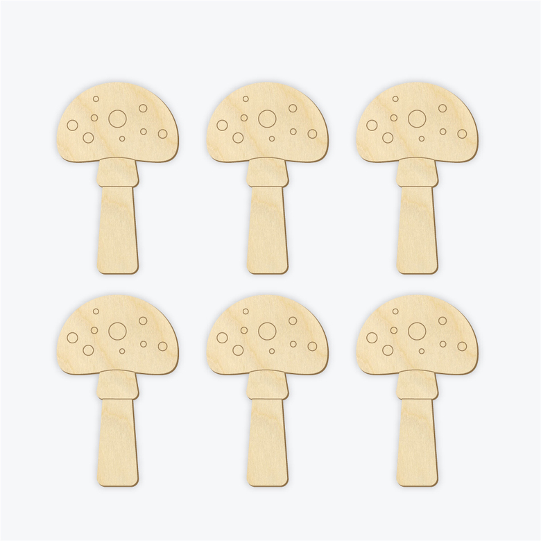 Бобинки для ниток Гриб мухомор  / набор 6 шт