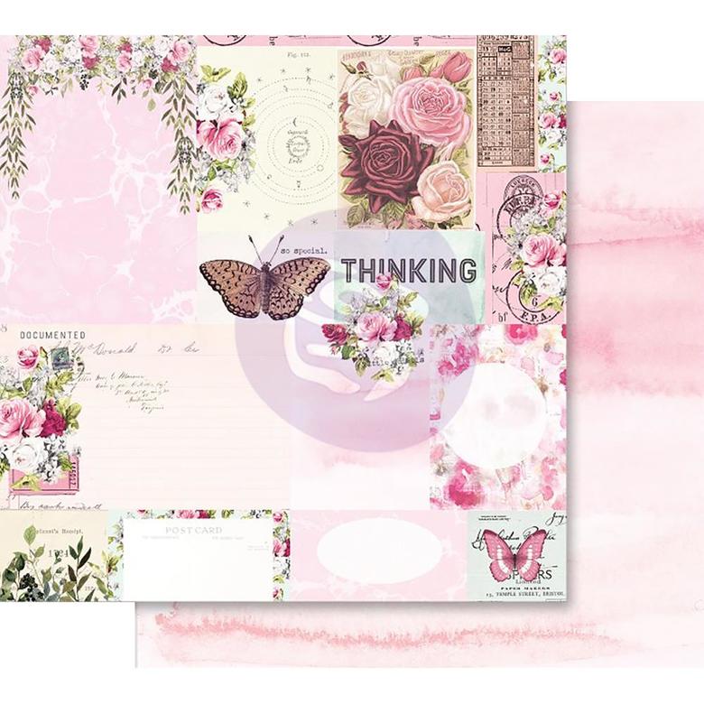 Лист двусторонней бумаги с фольгированием Their Words For Each Other Misty Rose Foiled Double-Sided Cardstock 12"X12"
