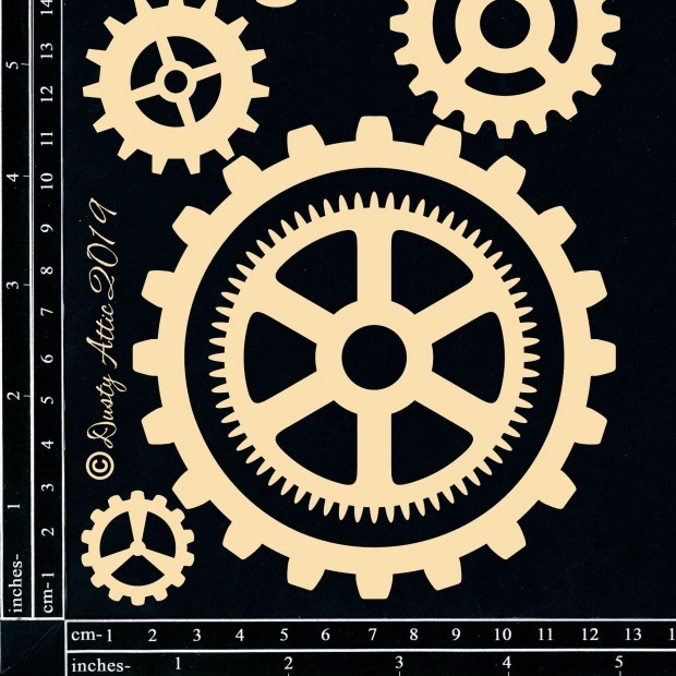 Чипборд 13*30см Jumbo Cogs #2 Dusty Attic