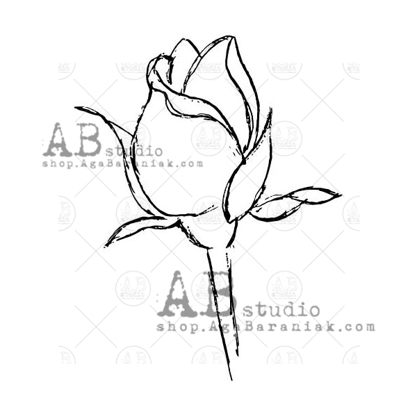 Штамп Бутончик розы A.B.Studio