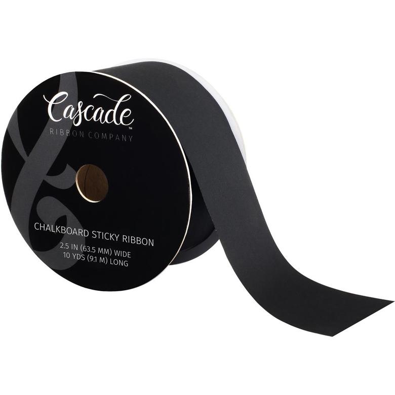 Лента на клеевой основе с эффектом "Меловая доска" Cascade Chalkboard Sticky Back Ribbon 2.5"15yd