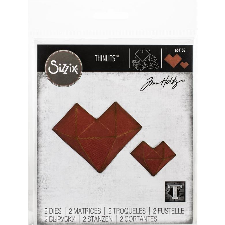 Нож для вырубки Faceted Heart Sizzix Thinlits Dies By Tim Holtz