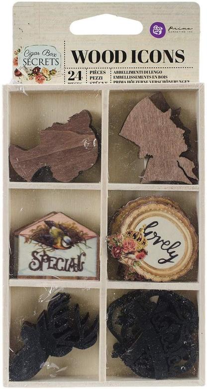 Набор деревянных элементов Prima - Cigar Box Secrets Collection - Wood Icons